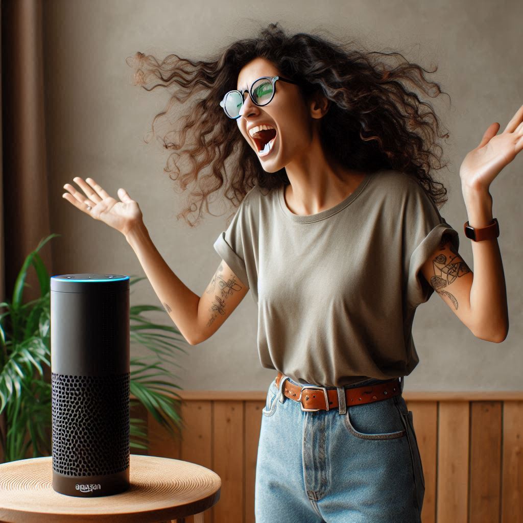 Personas que discuten con su asistente de voz