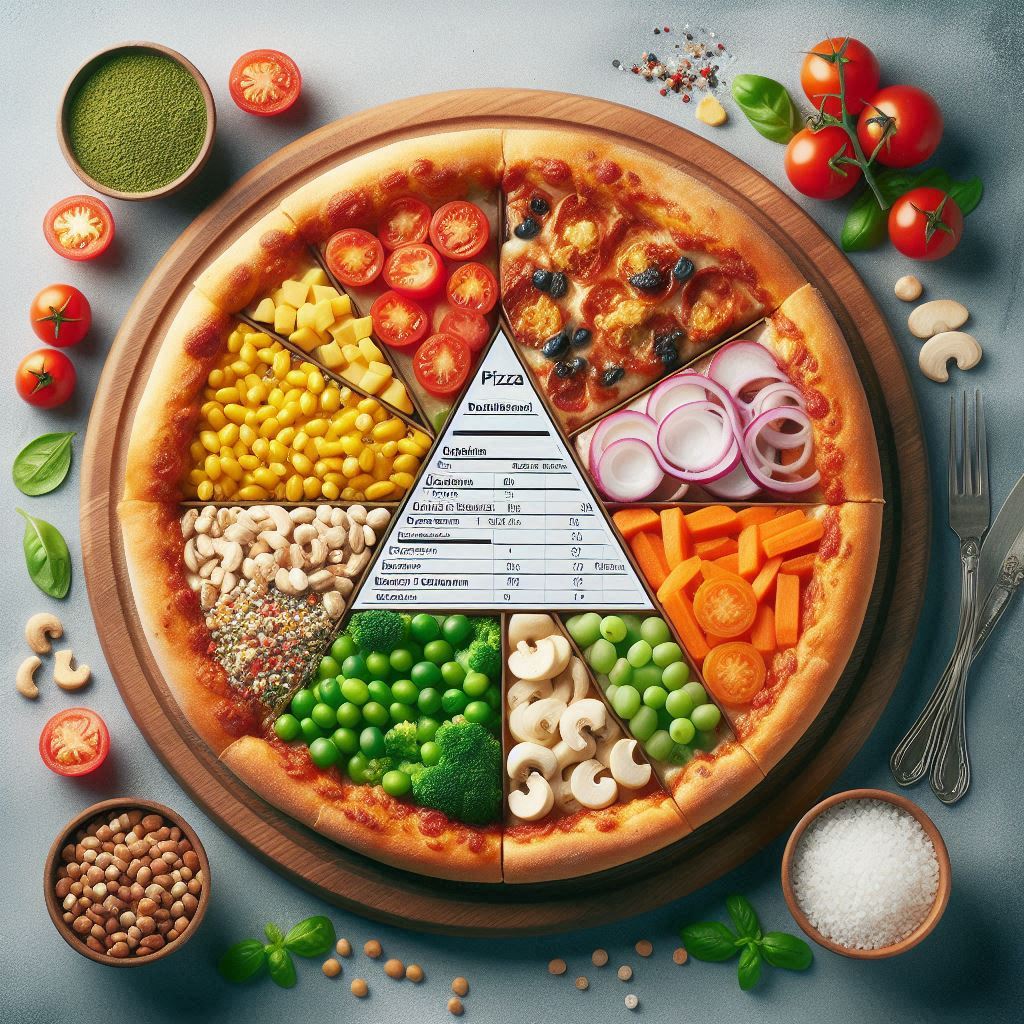 La pirámide nutricional es una pizza