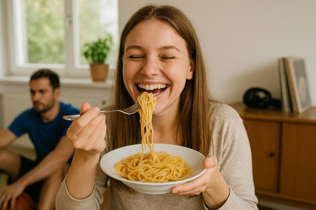 Comer pasta te hace más feliz que hacer deporte o escuchar música