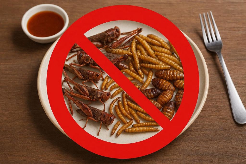 Lo tengo muy claro: no me gustan los insectos ni pienso incorporarlos a mi alimentación. Otra cosa es que algún día pretendan obligarnos, pero, en lo personal, me niego rotundamente.